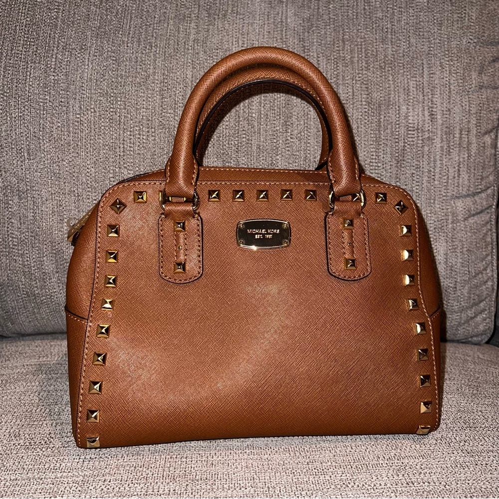 Michael Kors Brown Gold Studded Women's Bag